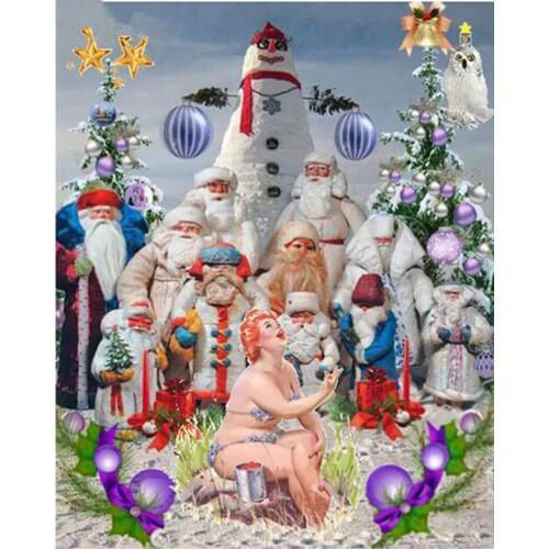 5d Diy Diamond Painting Santa Claus Diamond Embroidery Beadwork Full Square Mosaic Rhinestone Needleworks Christmas giftZP-2868