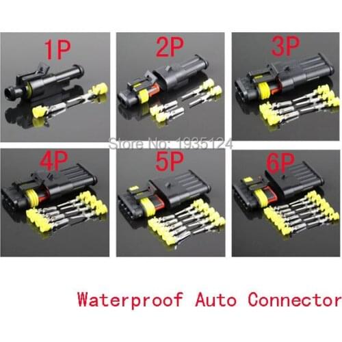6 sets Kit 1/2/3/4/5/6 Pin Way Waterproof Electrical Wire Connector Plug 6 in 1 sample kits for car