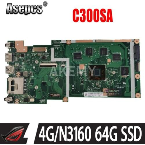 90NB0BL0-R02400 For ASUS C300SA C300S motherboard Laptop REV2.0 C300SA Main Board W/ 4G RAM N3160 4-Cores CPU 64G-SSD
