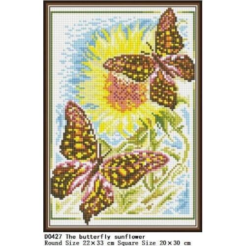 The butterfly sunflower Patterns DIY Diamond Animal Painting Accessories Full Round Drill Square Diamant Painting Embroidery