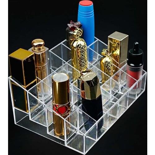 Large 24 Lattice Makeup Storage Transparent Storage Box Desktop Display Rack Eyebrow Pen Lipstick Cosmetic Rack Storage Box