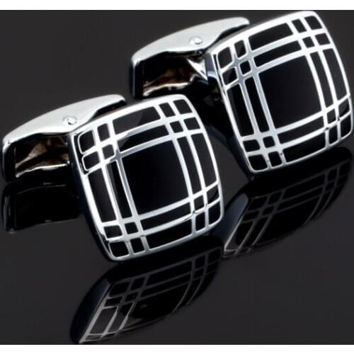 Black simplicity Cufflinks for Mens Shirt Cuff bottons High Quality square Enamel Cuff links Wedding Grooms Gift Brand Jewelry