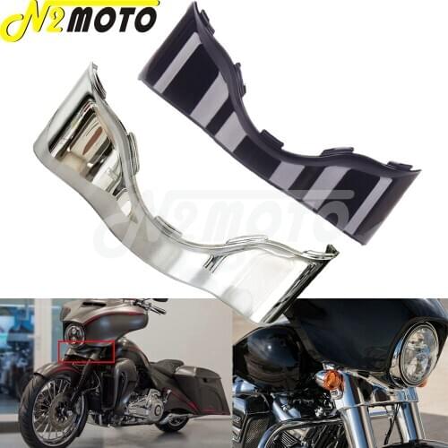 For CVO Street Glide Electra Glide Ultra Limited 14-later Black/Chrome Motorcycle ABS Batwing Fairing Lower Trim Skirt Fairing