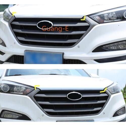 For Hyundai Tucson 2015 2016 2017 2018 Car Styling Stainless Steel Front Engine Machine Grille Upper Hood Stick Trim 1pcs