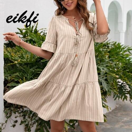 Летние платья в полоску EIKFI China At AliExpress