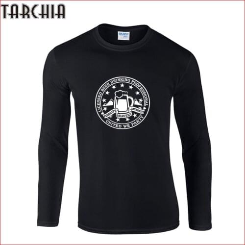 TARCHIA Fashion Brand Print Slim Fit Long Sleeve T Shirt Men Tee Tops O-Neck Casual Men T-Shirt Cotton T Shirts Homme