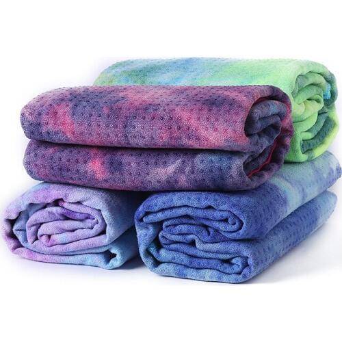 Soft tie dyed yoga towel Travel Sport Fitness Exercise Yoga Pilates Mat Cover Towel Blanket Non-slip Sports Towel 183x63cm