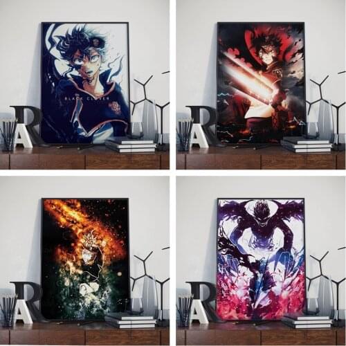 Japanese Anime Picture Black Clover Comics Quality Canvas Painting Poster Kids Room Living Bar Wall Art Home Decor Cuadros