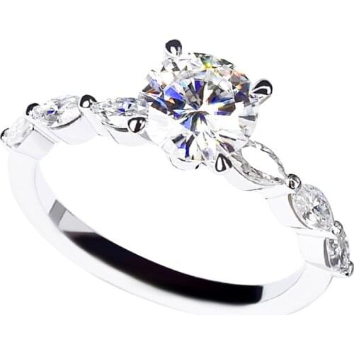 Olive-shaped Oval Real 925 Sterling Silver Womens Rings Original Luxury Exquisite Engagement Gift Party Wedding Romantic Lovely