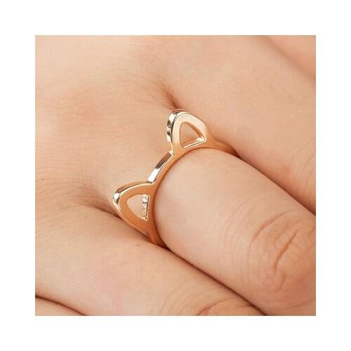 New fashion Simple creative design hollow kitten ring For Women girl Accessories jewelry wholesale