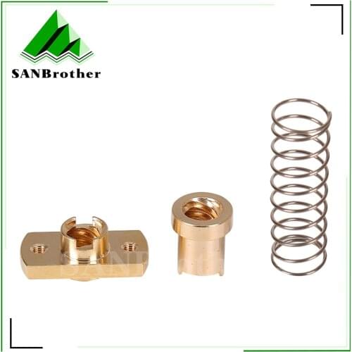 1pcs*anti-back lash TR8 lead screw brass nut for upgrade CR-10/Tornado and clone 3D printer anti backlash Spring Loaded nut