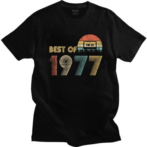 Personality Best Of 1977 T-shirt Men 43rd Birthday Gifts Short Sleeve 100% Cotton Tshirt Summer Cassette Tape Tee Shirts Apparel