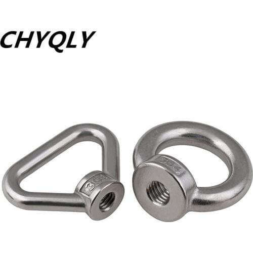10pcs M4 M5 M6 M8 M10 M12-M24 Metric thread 304 Stainless Steel Ring Nuts Round/Triangle Nuts Lifting Eye Nut