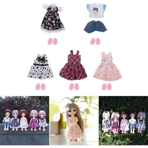 Lovely Girl Doll Mini Clothes Shoes Suit 16cm Doll Party DIY Clothing Accessory