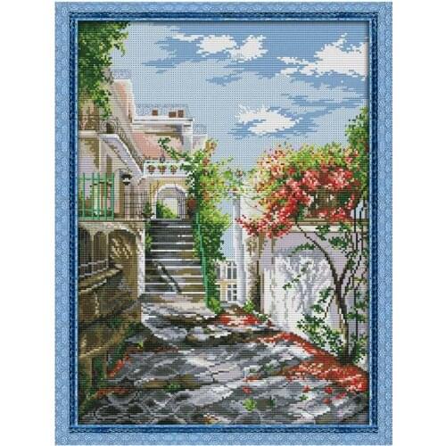 Oneroom Garden Villa painting counted Cross Stitch 11CT 14CT Cross Stitch Set Wholesale DIY Cross-stitch Kit Embroidery F958