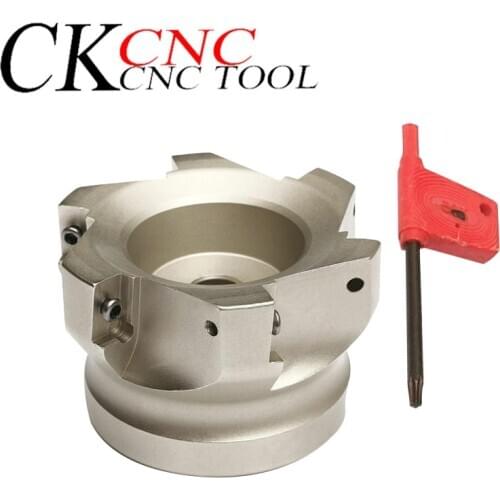 1pcs BAP400R 80-27-6T +1pcs wrench+6pcs Screw 6Flute Indexable 90 angle right angle milling cutter for APMT1604 Carbide insert