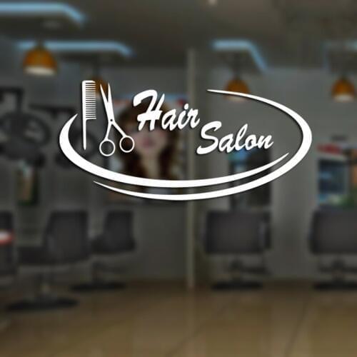 Hair Salon Scissors Decal Sticker Neutral Haircut Poster Vinyl Wall Art Decals Decor Windows Decoration