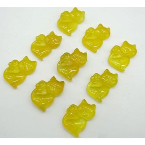 Natural stone Quartz crystal Turquoises Chalcedony agates Cat charm pendant for diy jewelry Making necklace Accessories1pcs