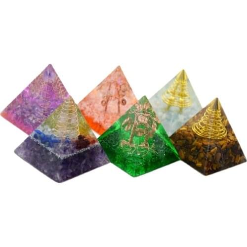 Natural Stone Crystal Repel Evil Spirit Selenite Gypsum Sticks 7 Chakra Resin Ornaments Reiki Orgonite Energy Orgon Pyramid
