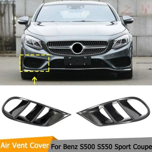 Carbon Fiber Front Air Vent Cover Protector Frame For Mercedes-Benz S Class Sport Coupe , Car Accessories