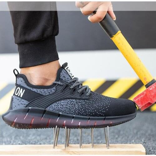 QZ16 Lightweight Breathable Men Safety Shoes Steel Toe Work Shoes For Men Anti-smashing Construction Sneaker Chaussure Homme