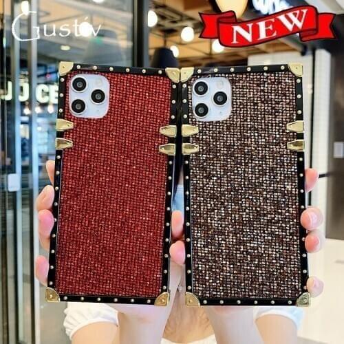 P Smart Z Luxury Square Case For Huawei Honor V30 9X 10i 20 30 Pro Nova 3i 4e 4 5 6 Plus 2019 Glitter Phone Case Back Cover