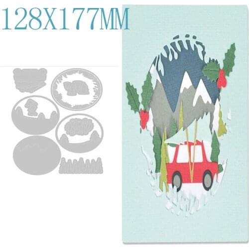 Christmas Car Metal Cutting Dies For Embossing Album Cut Paper Greeting Card Scrapbooking No Stamps New Arrival 2021