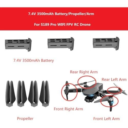 S189 PRO GPS WIFI FPV RC Drone 7.4V 3500mAh Battery/Propeller/Arm S189 Drone Accessories S189Pro Main Blades