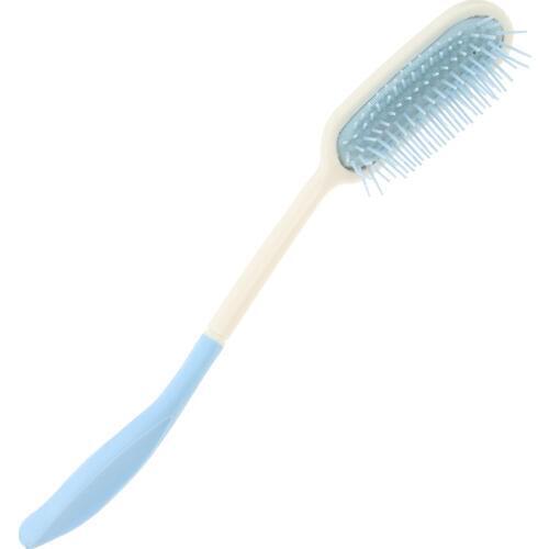 35cm Long Reach Durable Plastic Cushion Hair Brush Comb For Elderly Arthritis Hand-Disabled Adult, Blue White