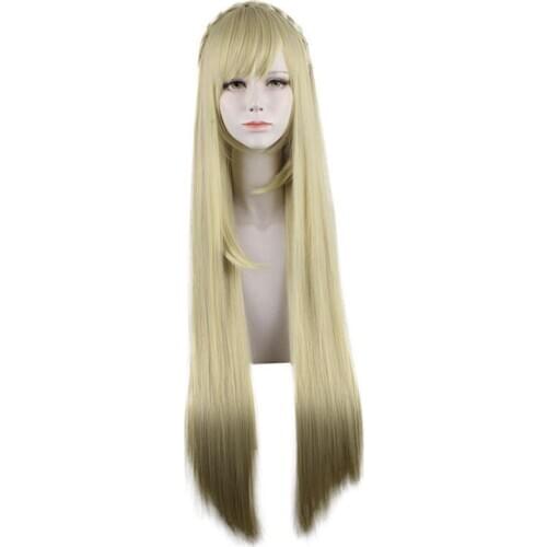 Sonia Nevermind Women Long Wig Cream Color Wig Anime Danganronpa Cosplay Hair Synthetic Cosplay Wig 100cm