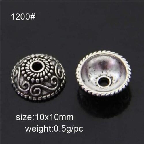 50pcs Zinc Alloy Tibetan Bead Caps Antique Silver Vintage Beads Caps Fit Jewelry Making