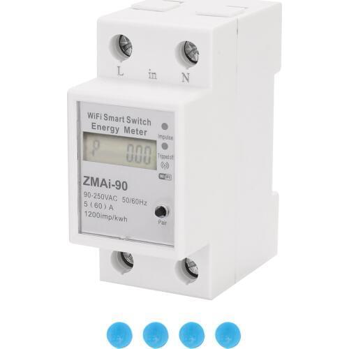 Wifi Intelligent Energy Meter Power Consumption Kwh Meter Single Phase Din Rail Wattmeter Support Smartlife/Tuya App