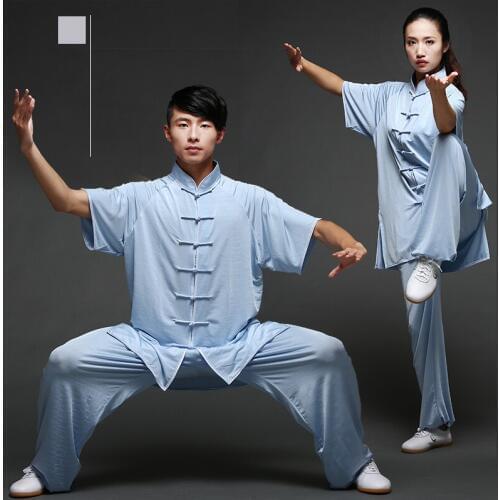 Unisex Cotton silk Blend Kung Fu Tai Chi Wushu ShaoLin Wudang Uniform Exersise Wear Bruce Lee Jackie Chan Jet Li Fighting Outfit