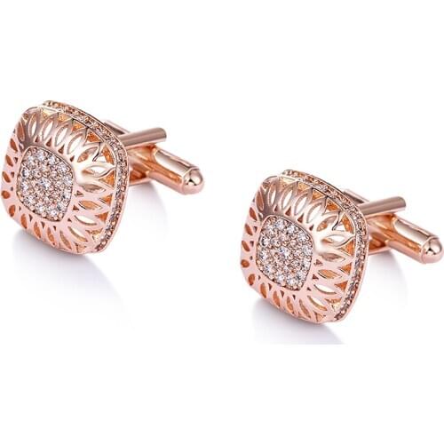 WEIMANJINGDIAN Brand New Arrival High Quality 3A Cubic Zirconia CZ Crystal Cushion Shape CuffLinks for Men