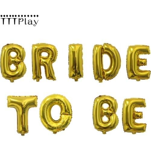 16inch Gold Silver DIY Foil Letter Balloons "BRIDE TO BE" "BRIDE" Party Decor 2styles For Choose Birthday Wedding Party Supplies
