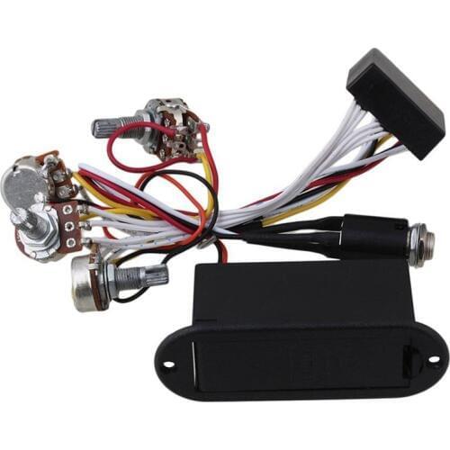 2 Band Active Bass Guitar EQ Equalizer Preamp Circuit Pickup Black #8