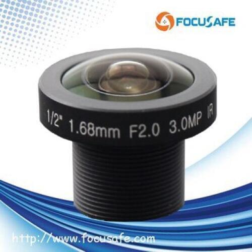 Focusafe 3Megapixel 1/2" format MINI Fisheye Lens 1.68mm, 185 degree IR CCTV Lens