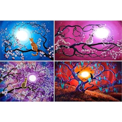 5D DIY full Round diamond painting animal cat diamond embroidery cross stitch rhinestone art hobby picture home decoration gift