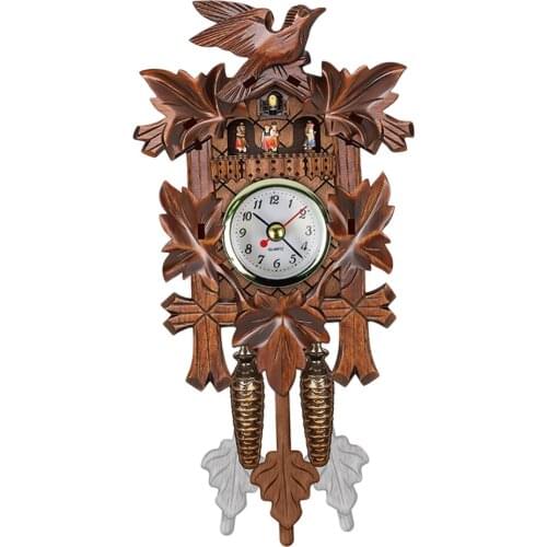Cuckoo Clock with Pendulum Wall Clock Living Room Time Bell Swing Alarm Watch Home Art Decor Alarm Clock
