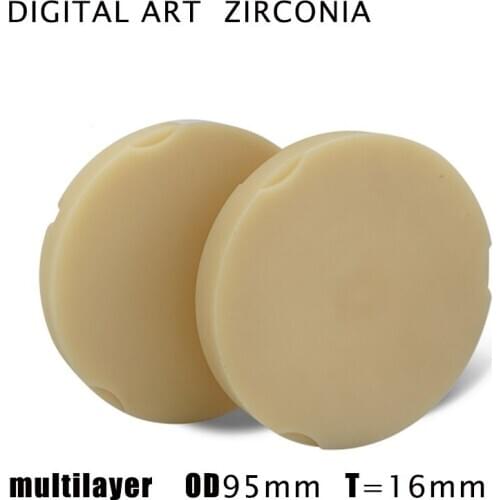 Digitalart cad cam dental pmma multilayer pmma for temporary crown and bridge thickness PMMAML95mm16mmA1-D4
