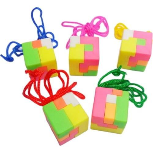 1-6 Pcs Puzzle Cube 2cm W Necklace Kids Vintage Charm Fashion Favour Pinata School Bag Party Favors Gift Novelty Birthday Prize