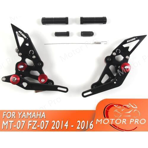 For YAMAHA MT07 FZ07 2014 - 2021 Motorcycle Adjustable Footrests Foot Pegs Rearsets Pedal FZ-07 MT-07 2016 2017 2018 2019 2020