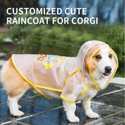 Corgi Raincoat Pet Clothes Dog Raincoat Waterproof Clothes for Pet Dogs Dog Waterproof Sweater Small Dog Umbrella