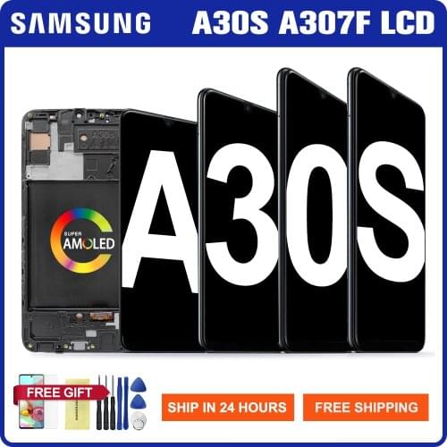 A30S Screen For Samsung Galaxy A30S LCD Display Touch Screen Digitizer Parts With Fingerprints For Samsung A307 A307F A307G