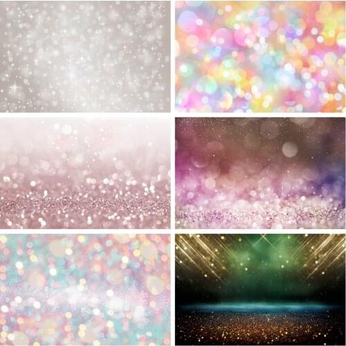 Laeacco Light Bokeh Shiny Spots Glitters Baby Portrait Photography Backdrops Backgrounds Birthday Wedding Photozone Photo Studio