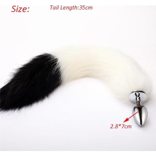 Foxs Tail Tapered Tip Anal Plug Fetish Stainless Steel Anal Plug Sex Toy,Animal Cat Fox Tail For Women Roleplay Adult Games