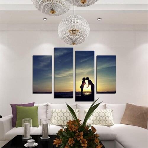 Hot Sale High Quality Wall Canvas Pictures For Home Decor Romantic Kissing Lovers Art Print Poster Wedding Home Decoracion