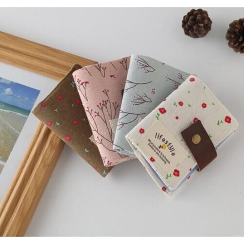 Canvas Women ID Credit Card Holder Bagt Women Travel ID Bank Credit Card Holder Hasp Business Card wallet