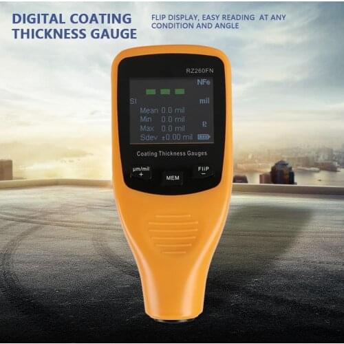 Digital Automobile Thickness Paint Thickness Tester RZ260FN Painting Coating Thickness Gauge Mini Testing Tool for Car Body Widt