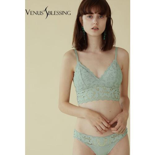 Lace limitation lingerie French lace sexy bra Romantic Temptation Bra Set Young Women deep V-neck push up Underwear Set Lade Bra